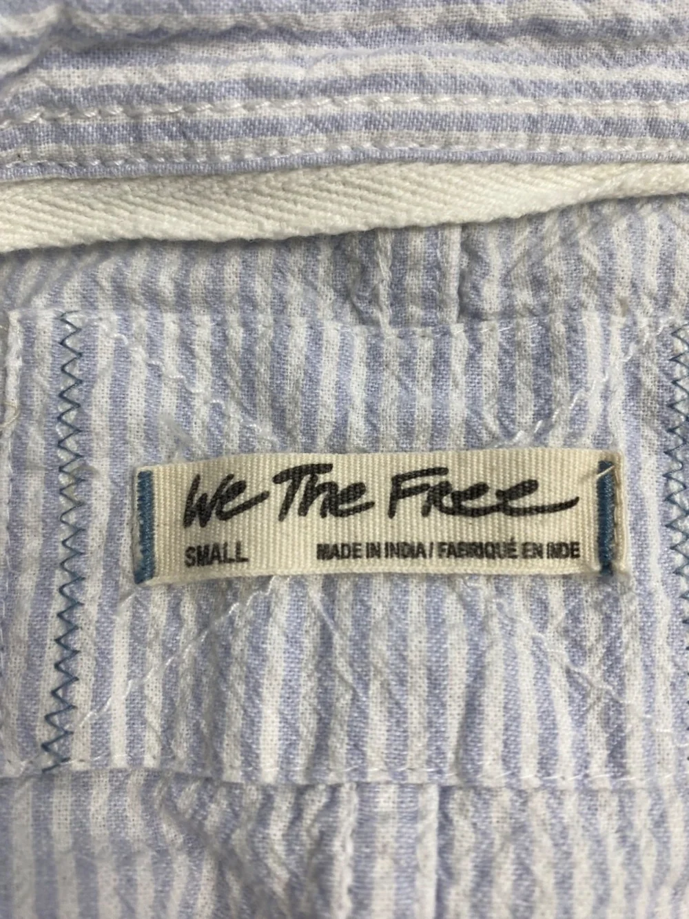 Free People We The Free Ellie Striped Button Front Puff Sleeve Cotton Shirt Smal